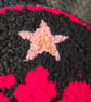 Large Red Witch and Pink Star Punch Needle Wall Hanging or Desk Rug - Image 3
