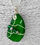 Green Seaglass Pendant on sterling silver chain - Image 4
