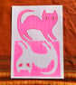Two Cats, 2-colour risograph print - Image 5