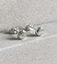 One of a Kind Hammered Sterling Silver Stud Earrings