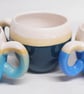 Mug Huggable Midnight Blue hues with Tin white glaze Stoneware Ceramic. - Image 5