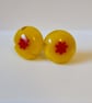 Yellow fused glass stud earrings