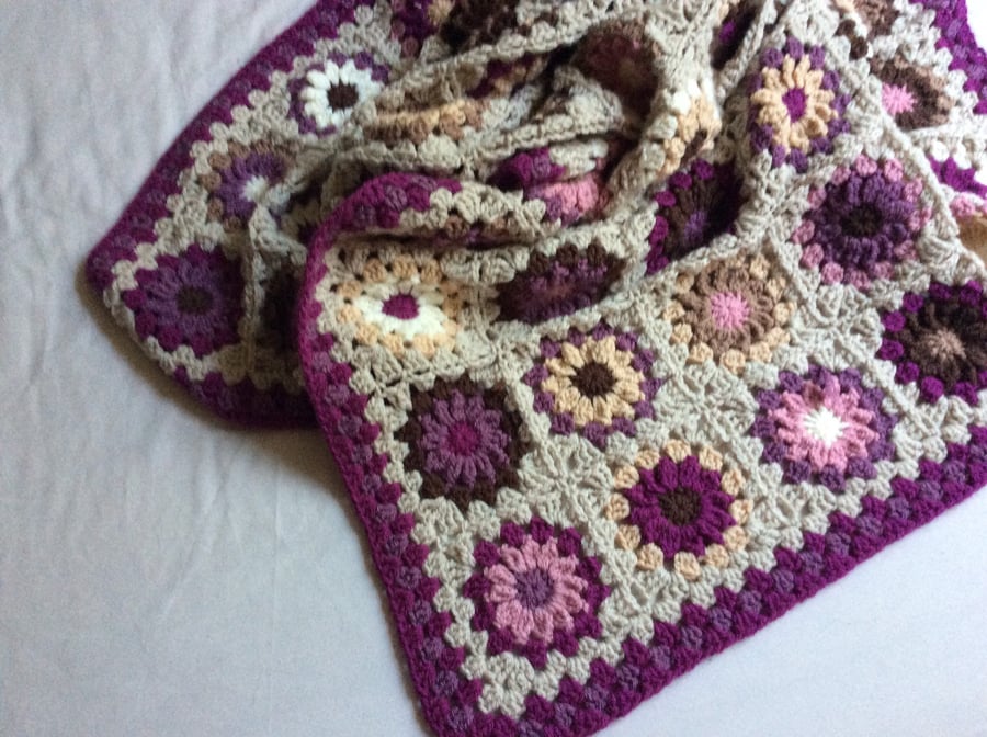 Black Forest design crochet blanket