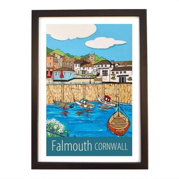 Falmouth travel poster print by Susie West