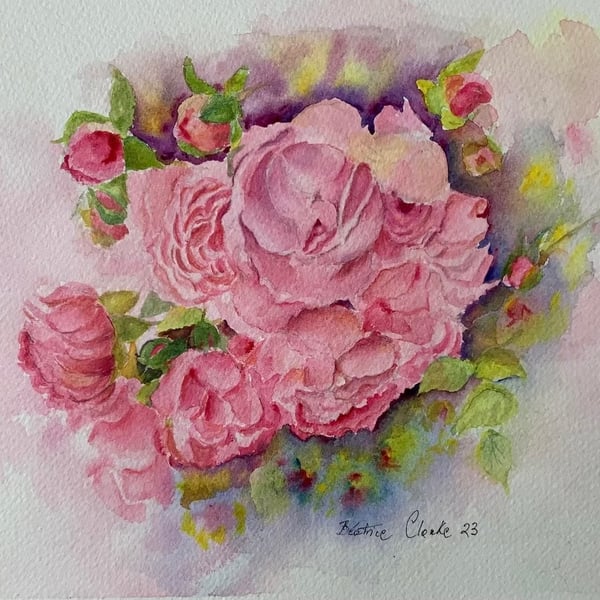 A bouquet of pink roses