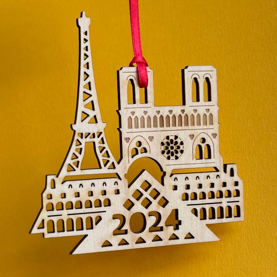 Small wooden 2024 Paris decoration 