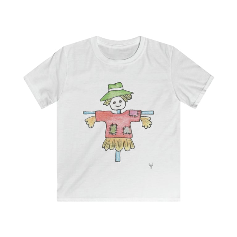 Scarecrow Farmyard Kids Softstyle Tee by Bikabunny