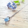 Simple Forget-me-not Blue Seaglass Pendant 