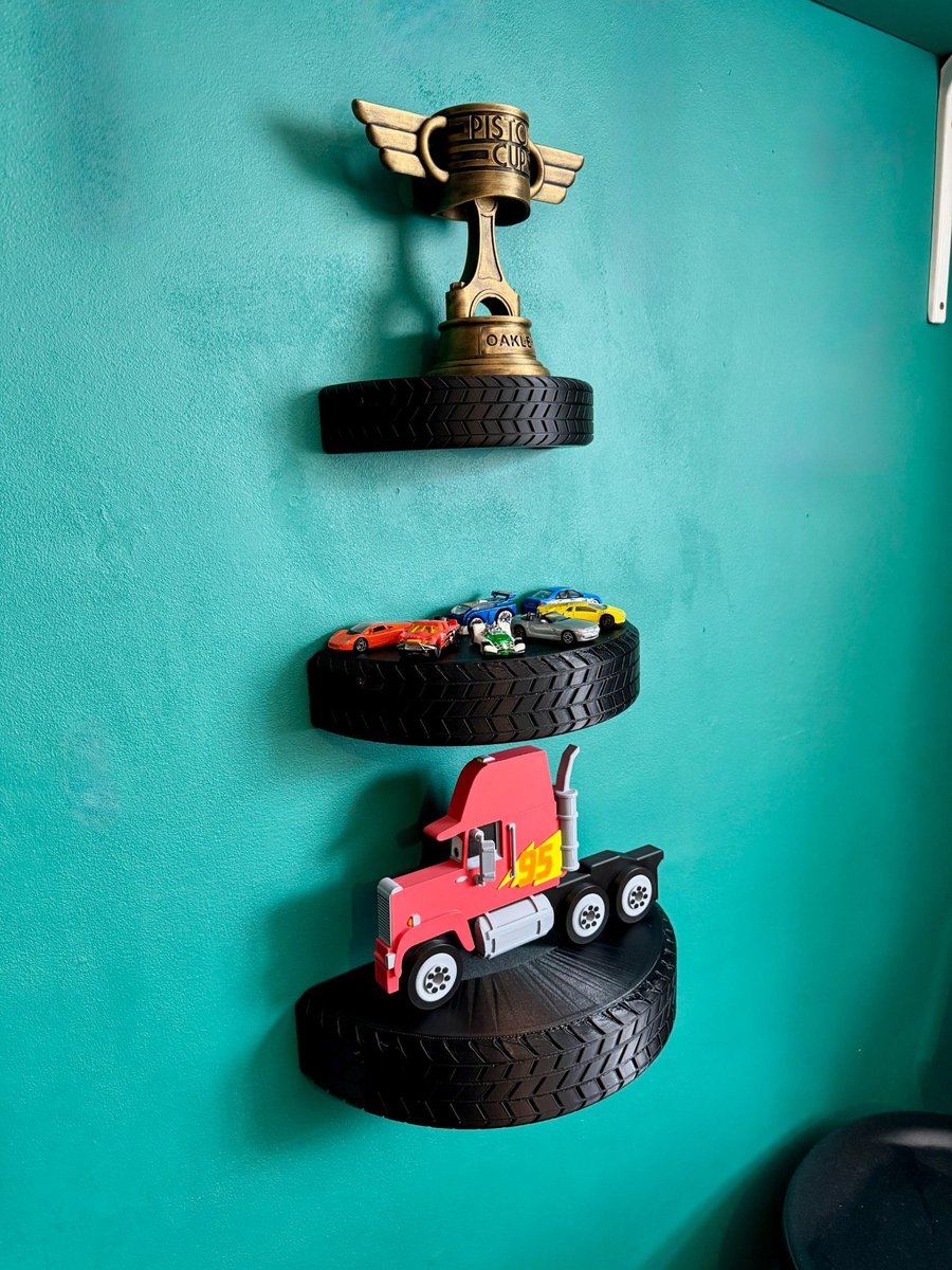 Tyre Shelves - 3D Printed Cars Themed Decor - Shelf Display