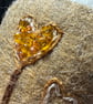 Hanging new baby footprint 3 hearts beaded embroidered nursery decoration gift - Image 6