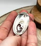Sterling Silver Large Domed Oval with Swirl Detail Pendant Necklace - Image 4