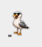 Funny Novelty Vinyl Sticker - Cheeky Seagull With Sunglasses
