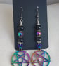 Mistress of the Dark Arts Pentacle Earrings - Gun Metal Tone Ear Wires. - Image 1
