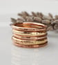 Copper and rolled gold stacking ring set - Image 1