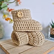 Born in 2026 Baby Booties – Crochet Newborn Keepsake Gift