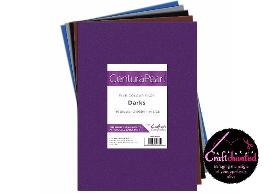 Crafter's Companion - Centura Pearl - Single Sided - Darks A4 310gsm - 40 Sheets