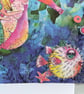 Quirky Mermaid riding a seahorse blank card for any occasion - Image 3