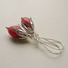 Dangle Earrings Cherry Quartz Drop Silver   KCJ1707