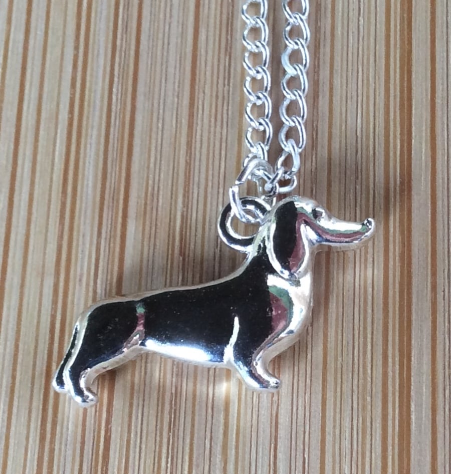Dachshund Silver Plated Necklace