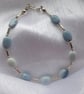 Blue Opal & Sterling Silver Beaded Bracelet - 8" long - Image 1