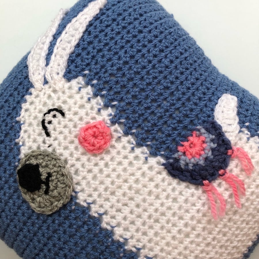 Llama Cushion - Blue
