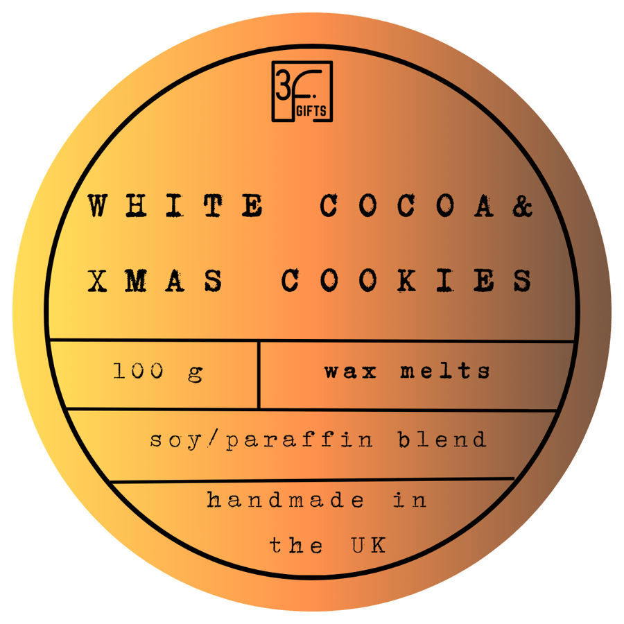 White Cocoa & Xmas Cookies Wax Melts SoyParaffin Blend 100 g In Black Tin