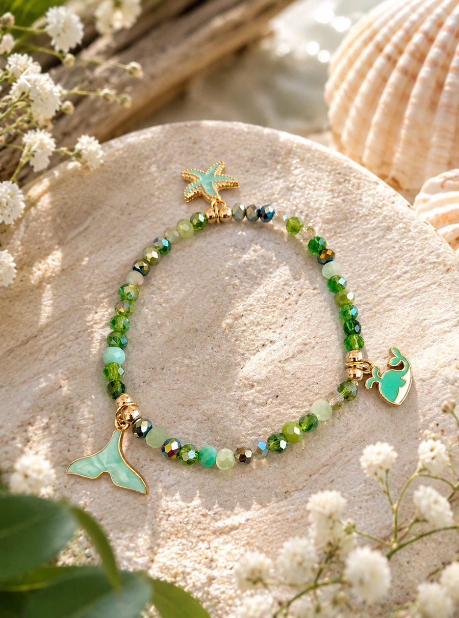 Ocean - inspired Handmade Beaded Bracelet 