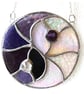 Yin Yang Suncatcher Stained Glass Handmade Purple 025 - Image 3