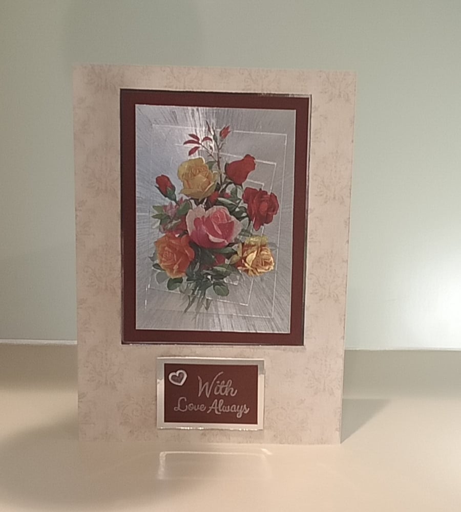 Anniversary card,  Rose Bouquet 