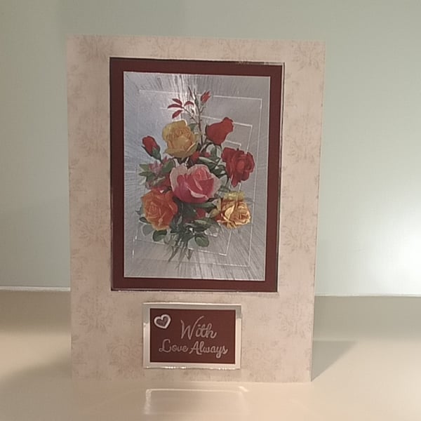 Anniversary card,  Rose Bouquet 