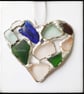 Seaglass mosaic heart suncatcher  - Image 3