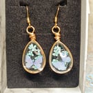 Pressed Flower Teardrop Earrings