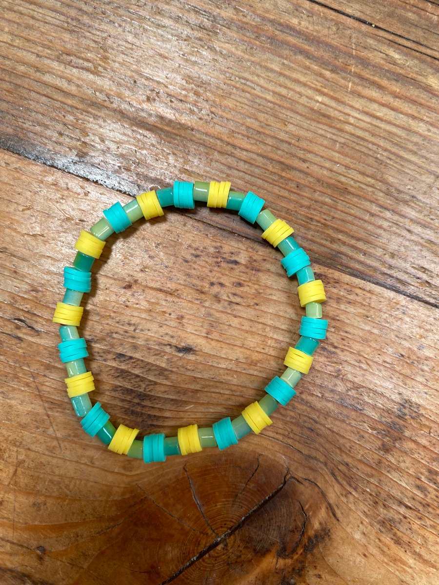 Turquoise and Yellow Bracelet (538)