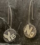 Playful Sterling Silver Earrings, Yes No?