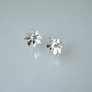 Sterling silver floral stud earrings