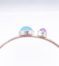 Amethyst and Chalcedony Silver Hammered Bangle  - Image 3