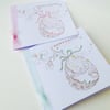 Easter Cards Four Pk,Vintage Style  Egg,Handfinished,Personalised,Handmade