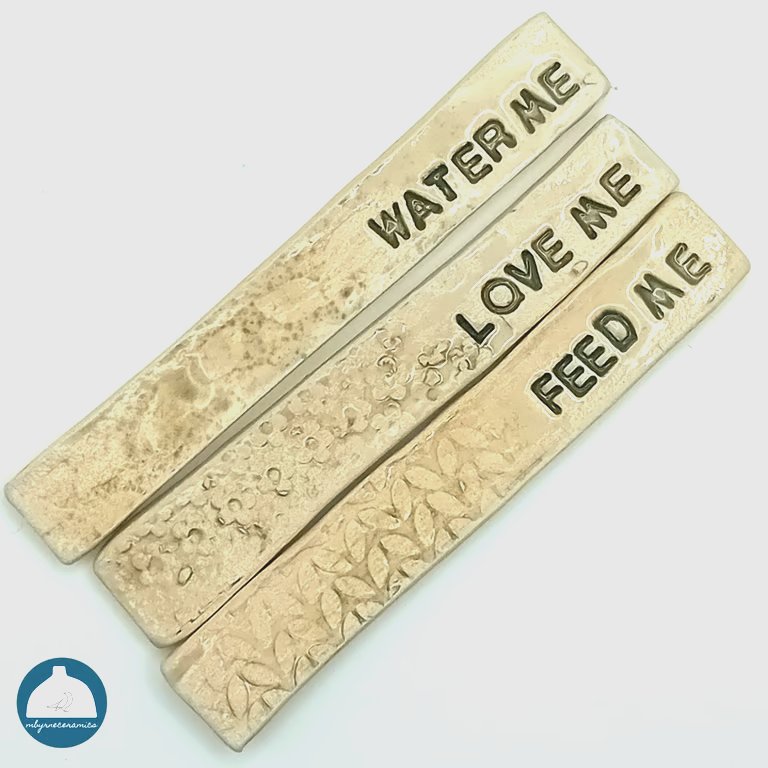 Ceramic plant labels,  set of 3