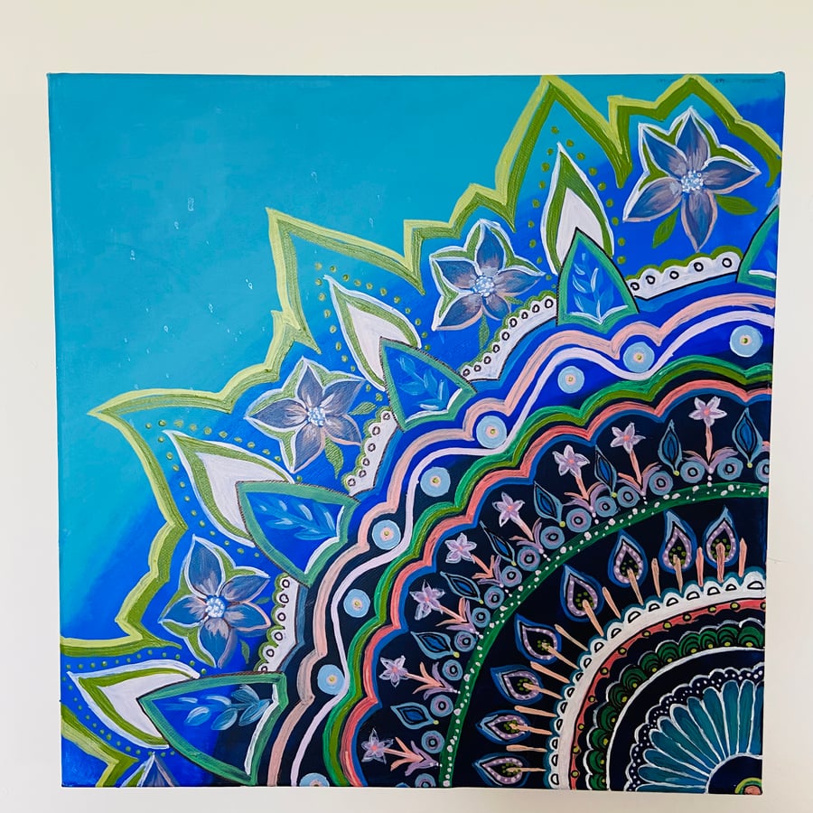 Hand painted acrylic mandala