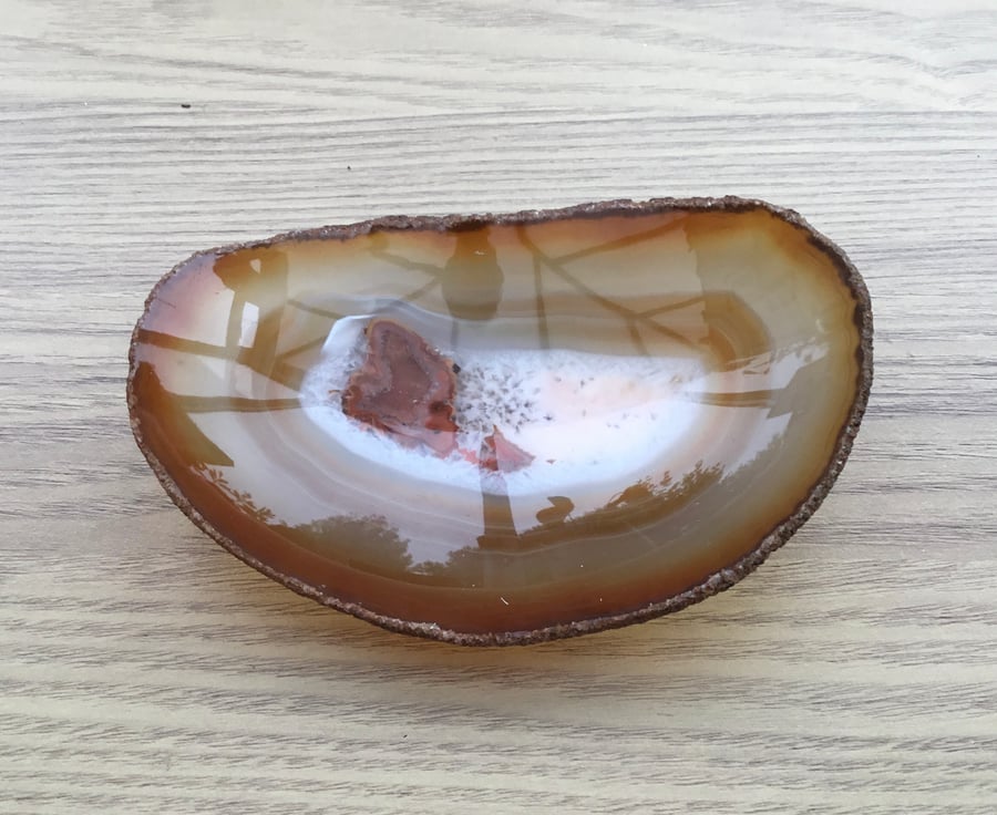 Agate Geode Trinket Dish for Home Decor, Collectable or Photography Prop.