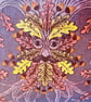 Oak leaves Green man - Medium boxy zipper pouch - Image 4