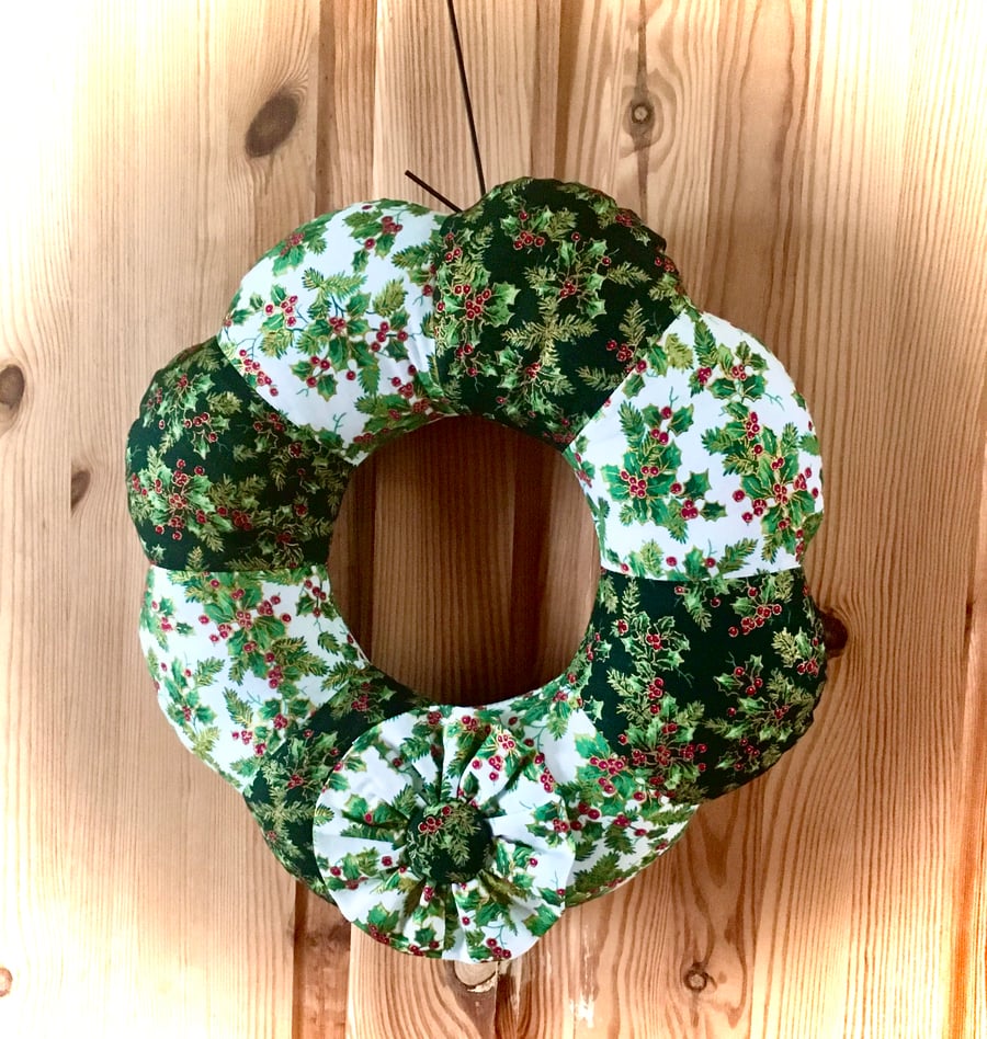 Festive Padded Fabric Wreath SALE 10% OFF