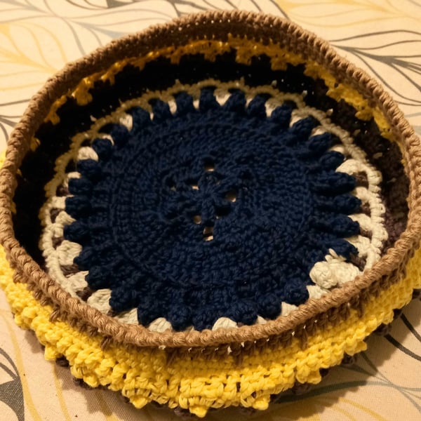 Crochet basket with a vintage twist