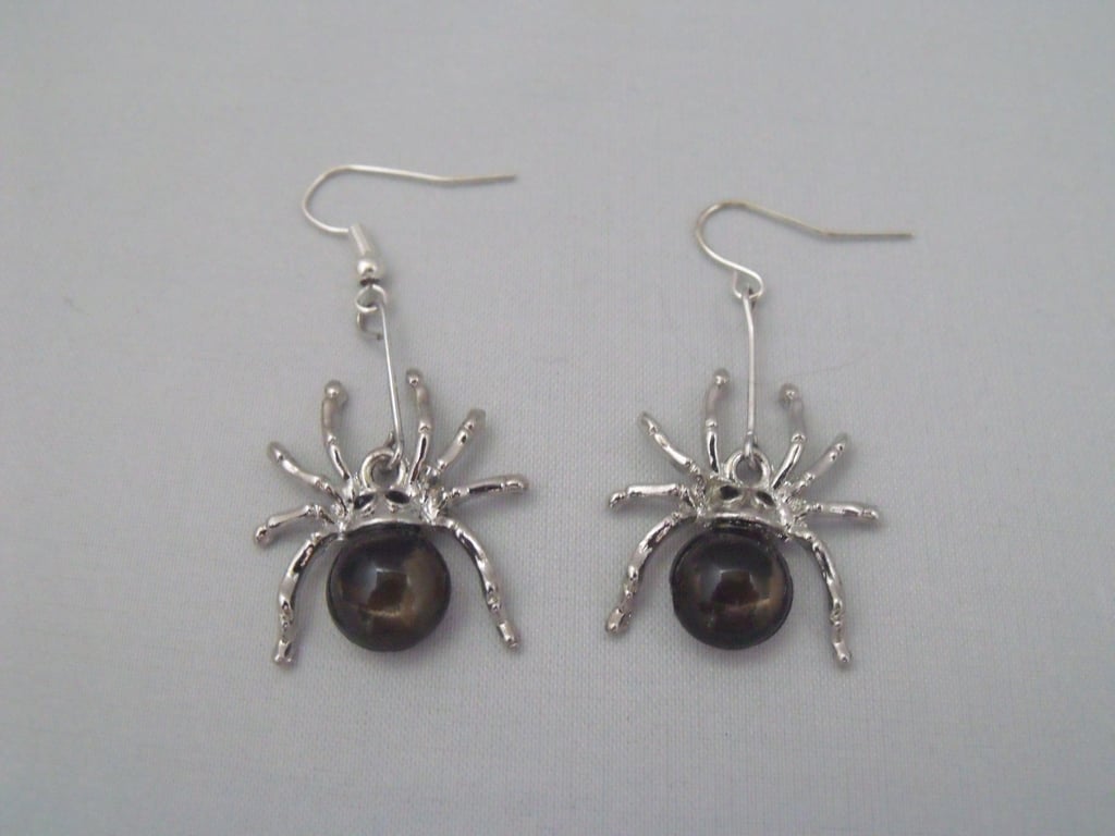 Silver Spider Earrings