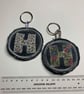 Upcycled denim key ring. Boho H - Image 3