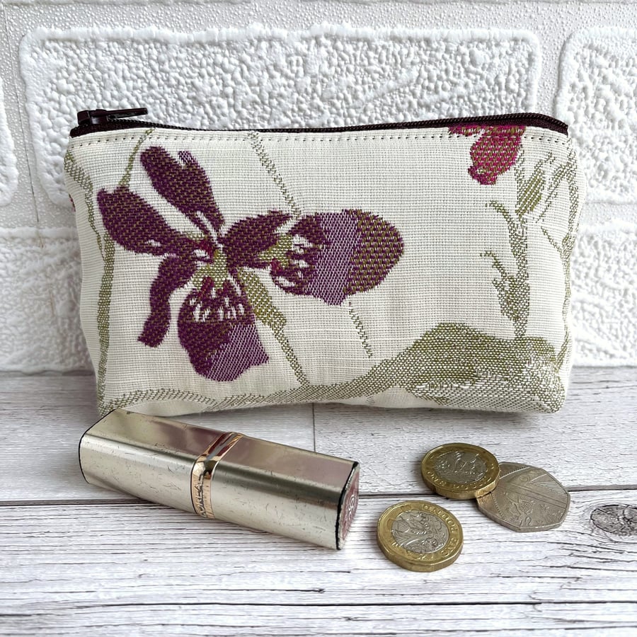 Large Purse, Coin Purse with Purple Iris
