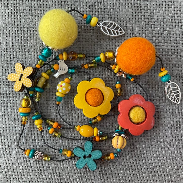 “Artichoke” lariat necklace