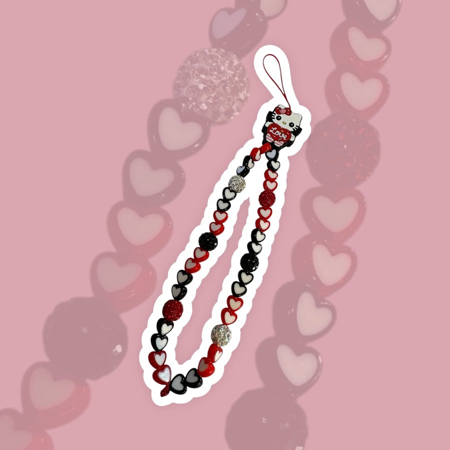 Hello Kitty Heart Phone Charm