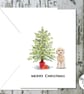 Golden Cockapoo Folded Christmas Cards - pack of 6 - personalised - Image 1