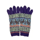 Hand knitted wool duck gloves, merino wool winter accessories fairisle gloves, 
